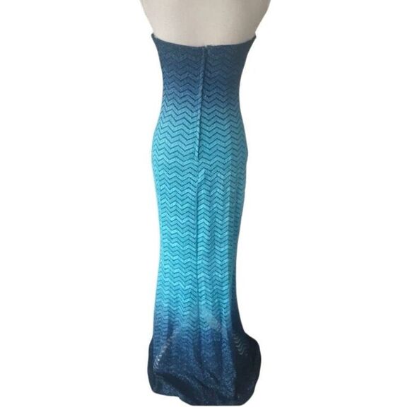 Beautiful Ombre Print Formal Prom Evening Gown  Mermaid Style Maxi Dress New - Picture 3 of 15